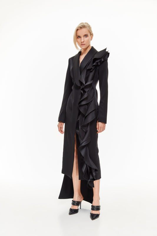 Tuxedo dress with ruffles VALERY KOVALSKA