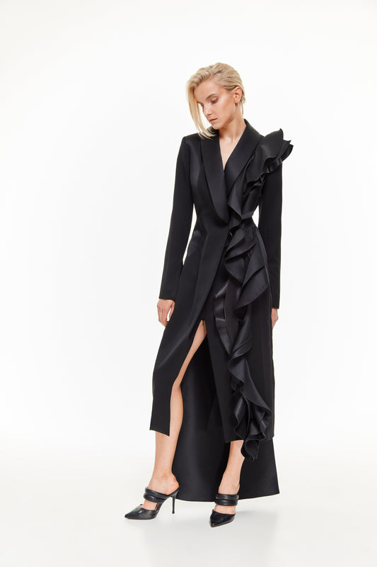 Tuxedo dress with ruffles VALERY KOVALSKA