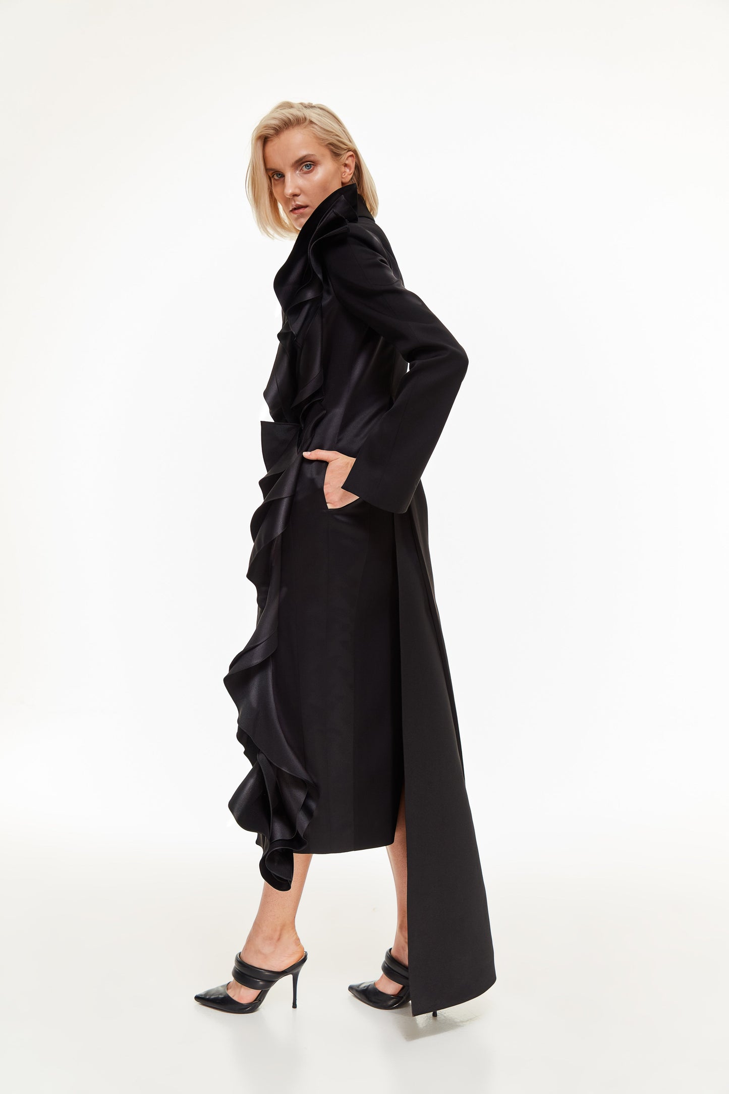Tuxedo dress with ruffles VALERY KOVALSKA