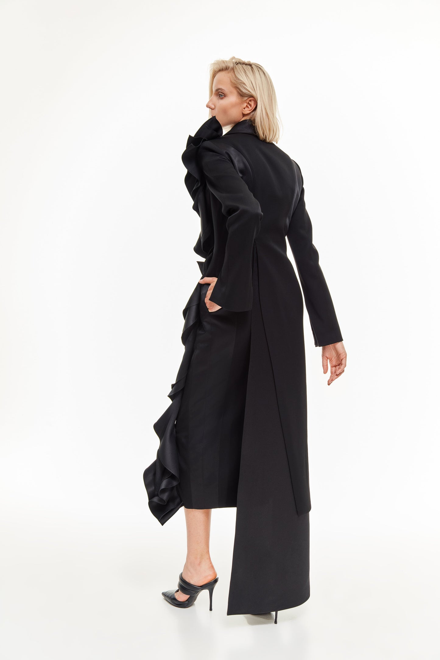 Tuxedo dress with ruffles VALERY KOVALSKA