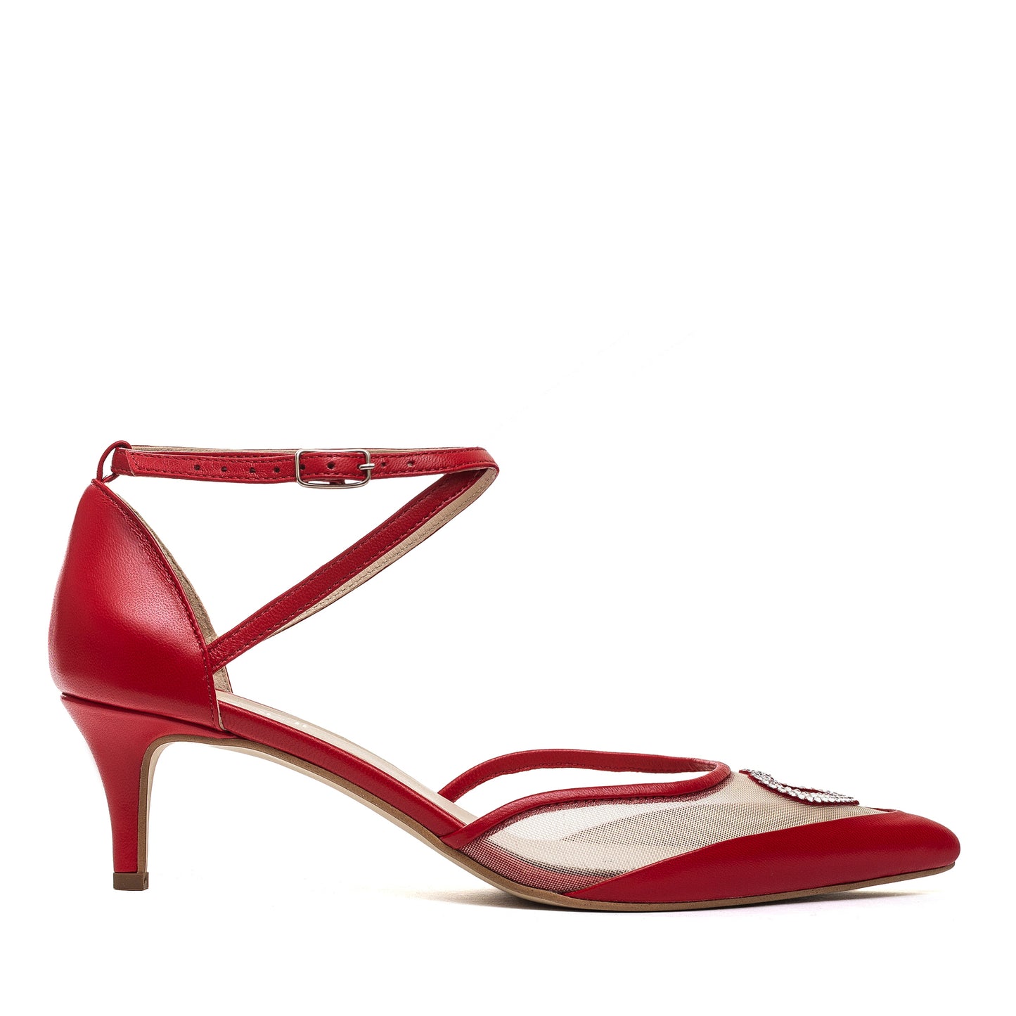 Luv red sandals with a heart-shaped cutout LOOKIE ATELIER