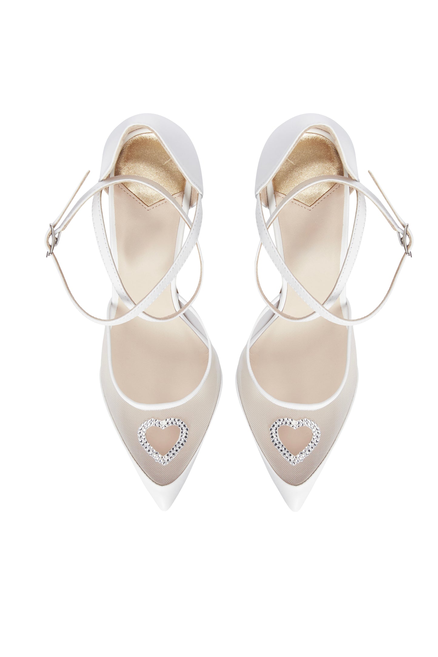 Luv white sandals with a heart-shaped cutout