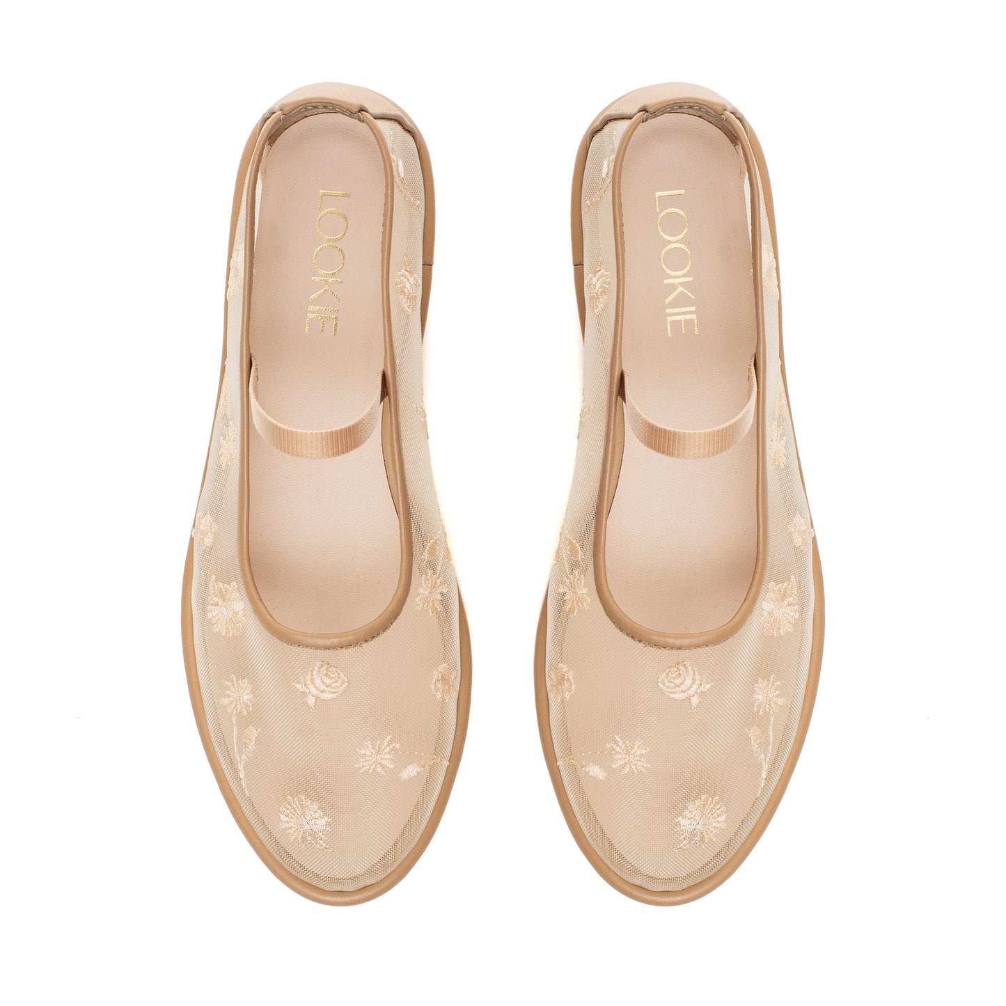 Mariyka Bloom beige ballet flats with embroidered wildflowers LOOKIE ATELIER