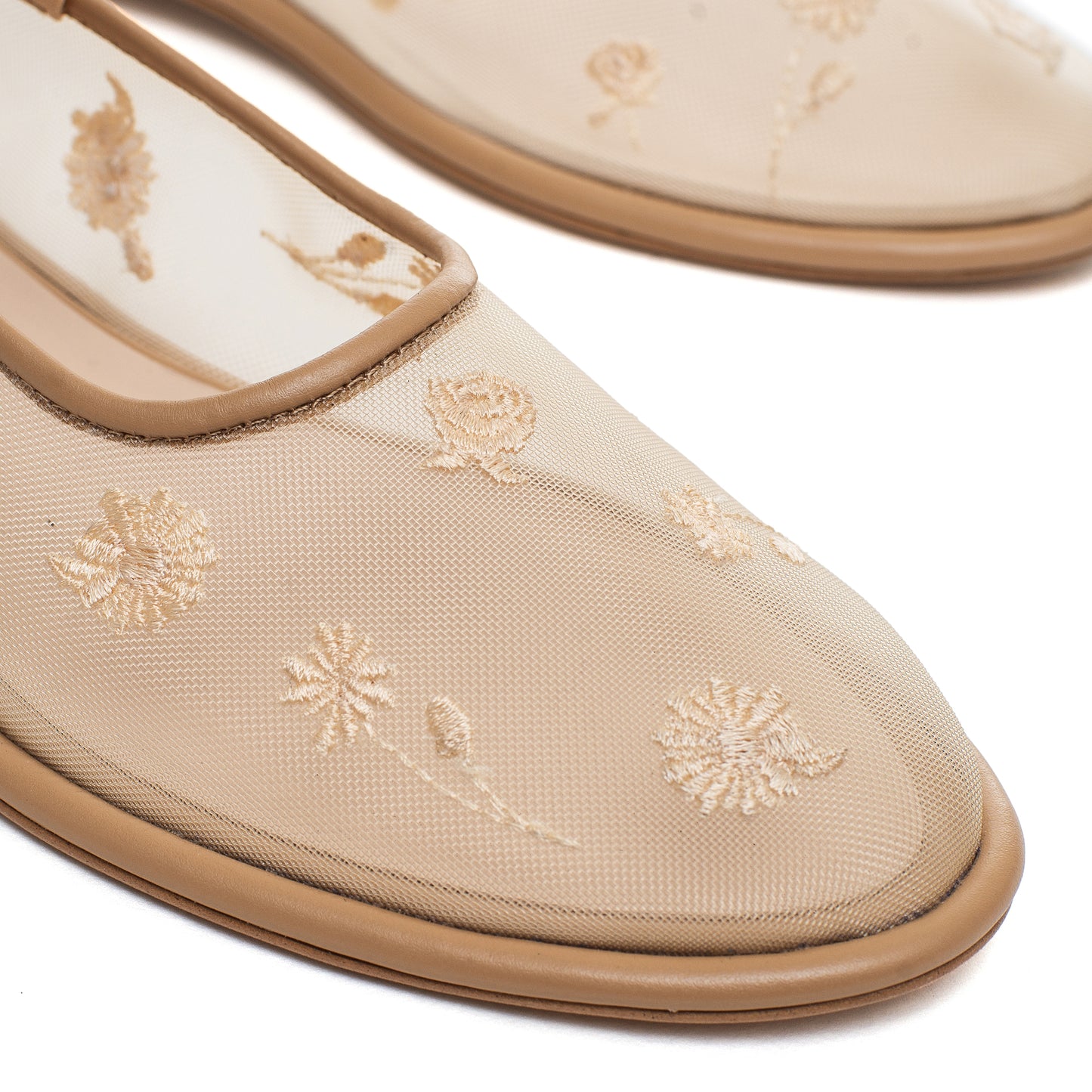 Mariyka Bloom beige ballet flats with embroidered wildflowers LOOKIE ATELIER