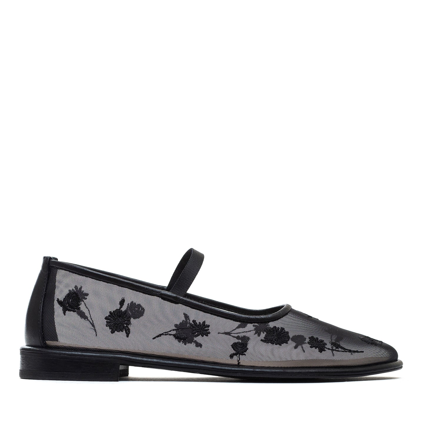 Mariyka Bloom black ballet flats with embroidered wildflowers LOOKIE ATELIER