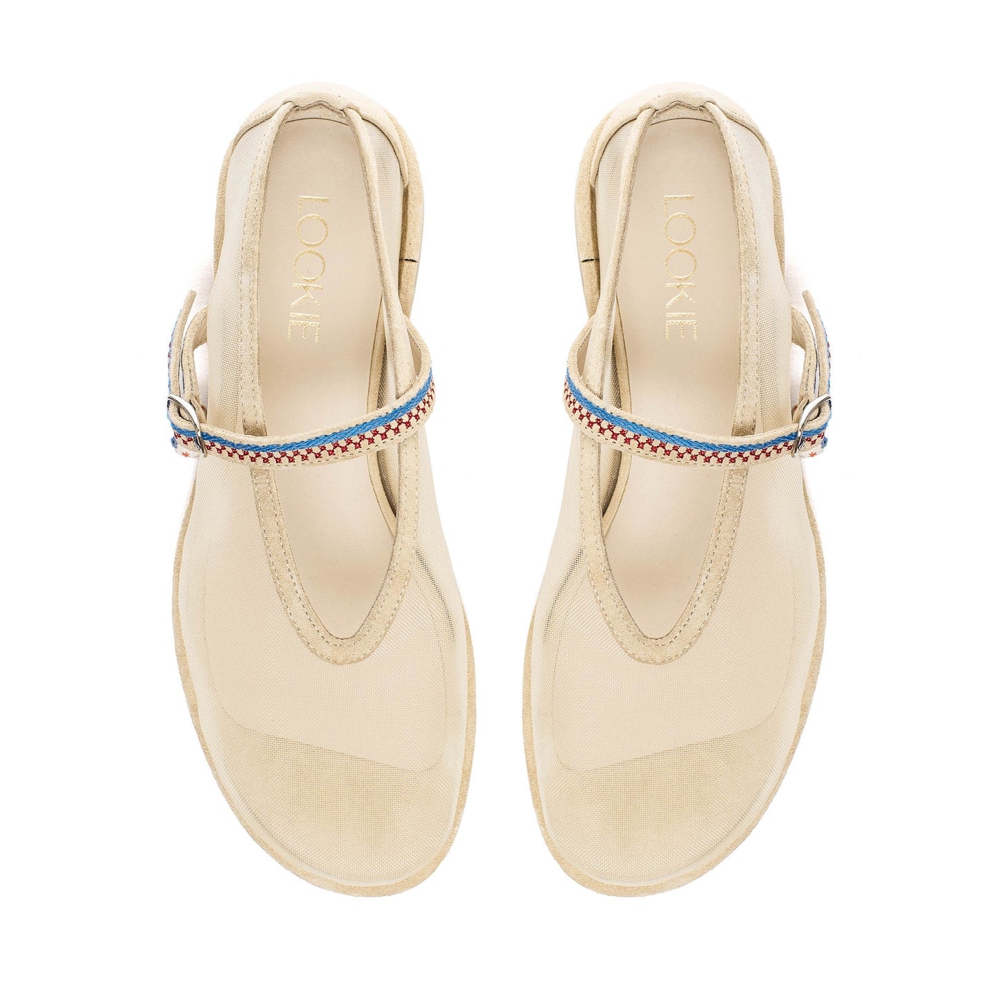 Nino Ethno beige mesh ballet flats LOOKIE ATELIER