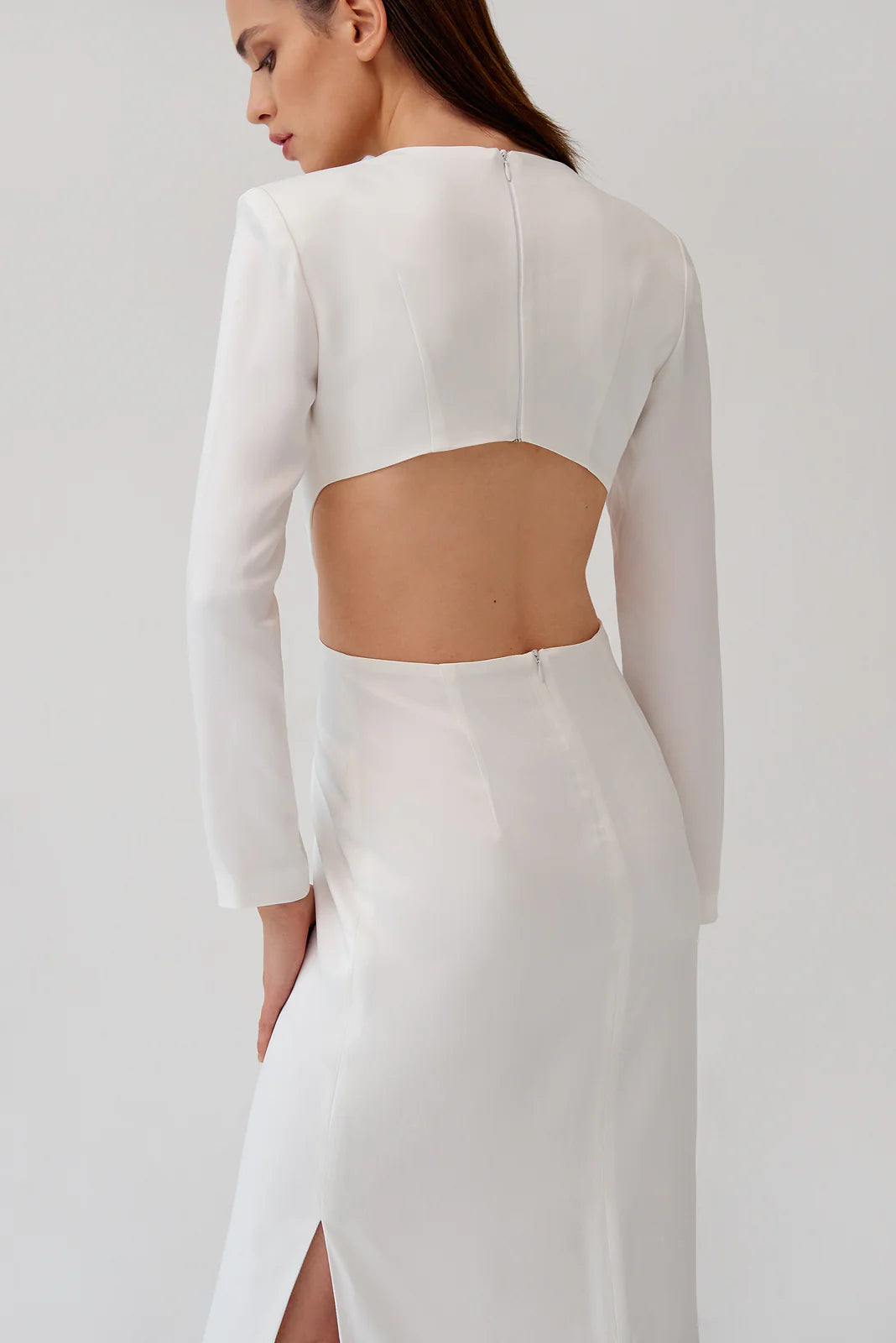 Satin maxi dress with open back NOVITSKA