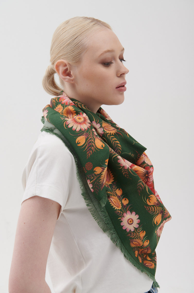 Wool Scarf Forest Song OLIZ