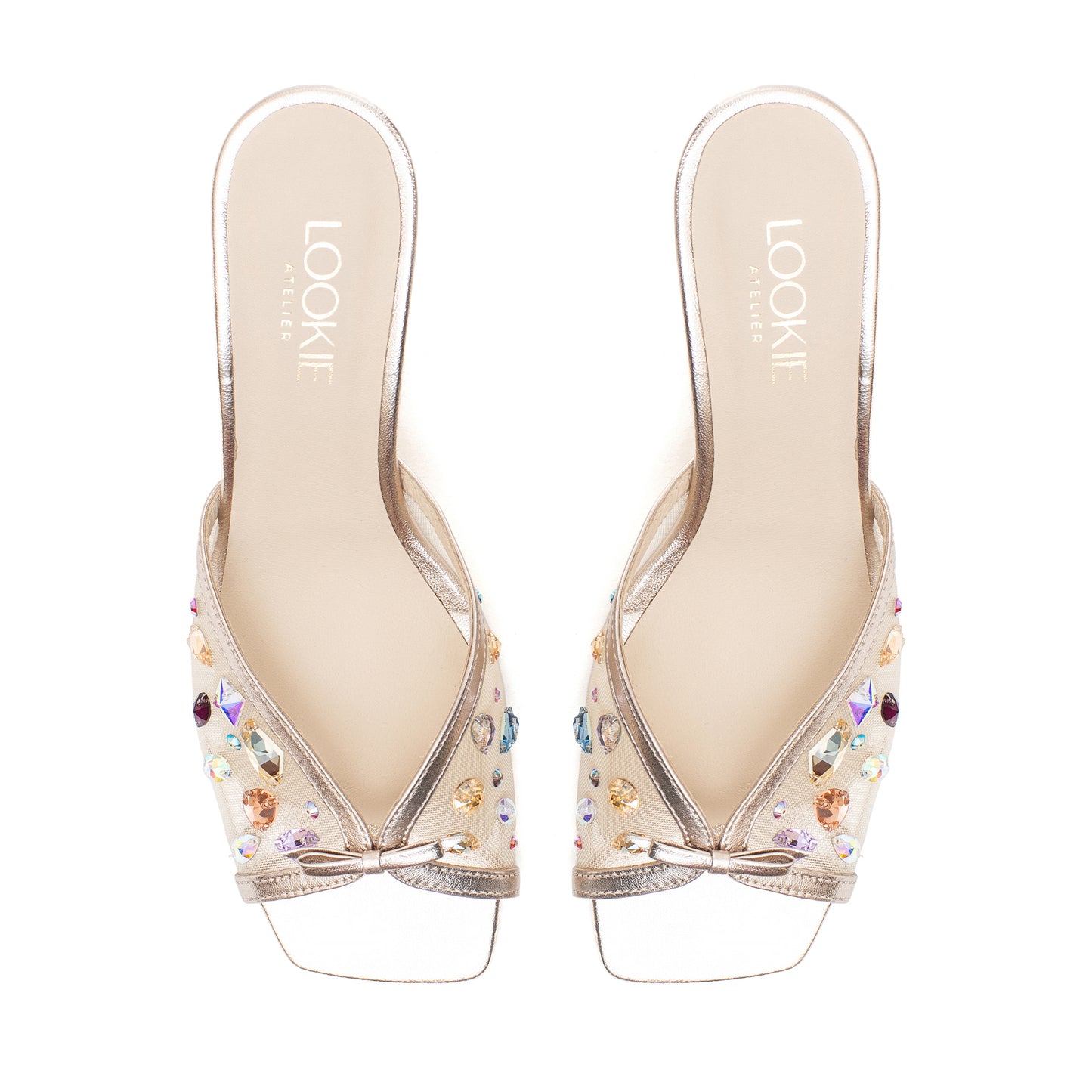 Olivia mules with colorful crystals LOOKIE ATELIER