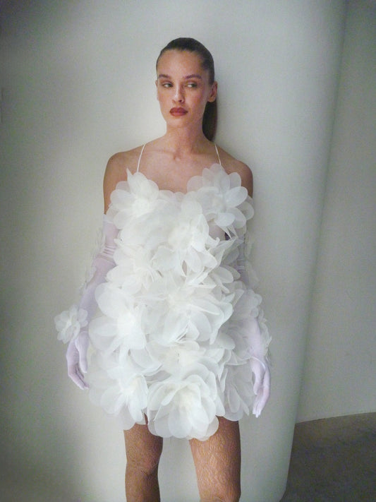 Peony Passion Dress in milk white PASKAL