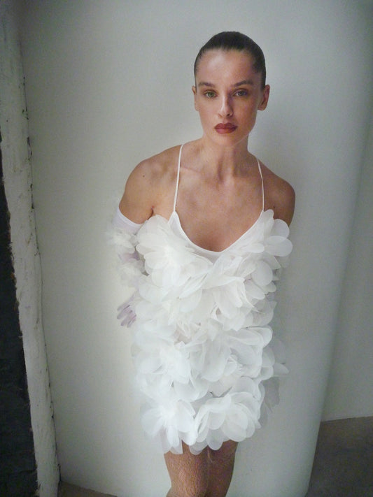 Peony Passion Dress in milk white PASKAL