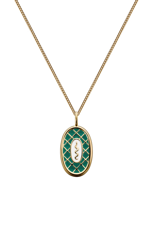 SERPENT NECKLACE IN EMERALD GREEN GUNIA PROJECT