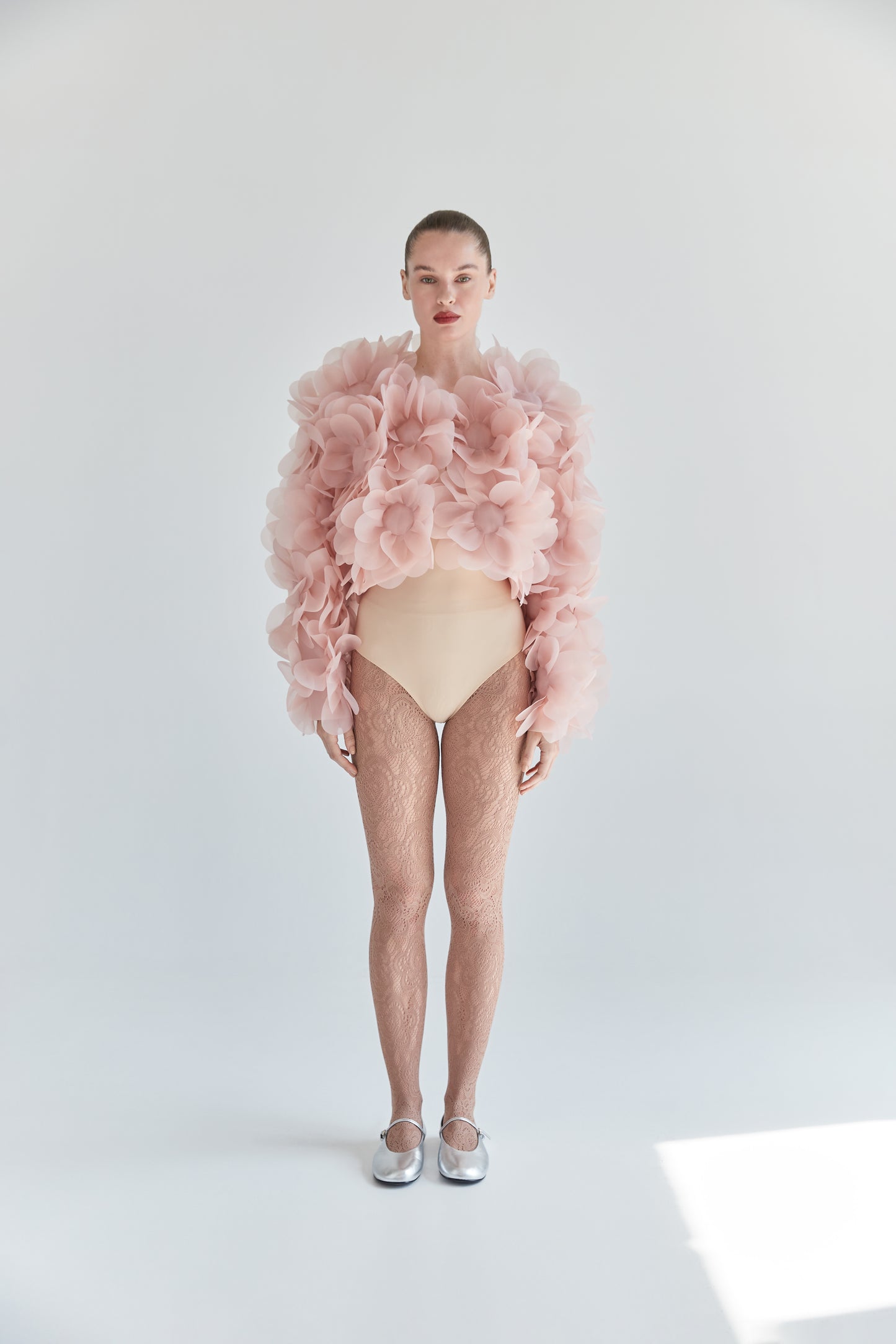 Peony Soft Bomber Jacket in blush nude PASKAL
