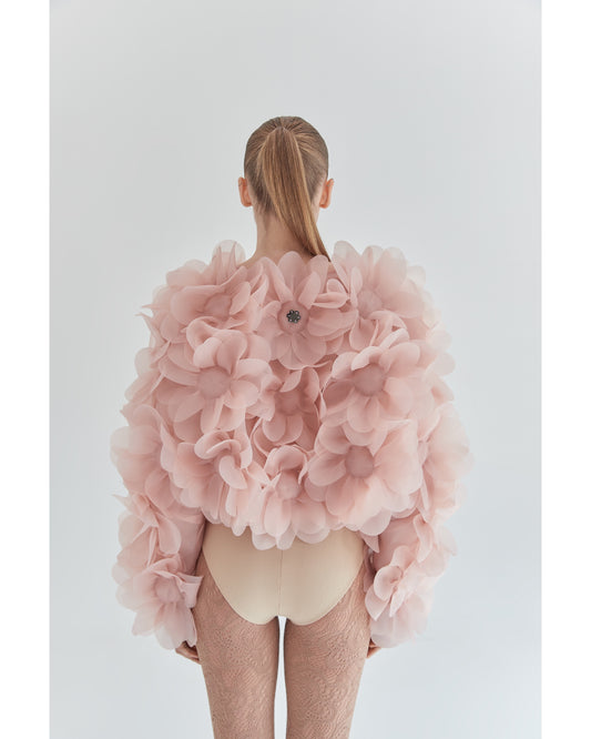 Peony Soft Bomber Jacket in blush nude PASKAL
