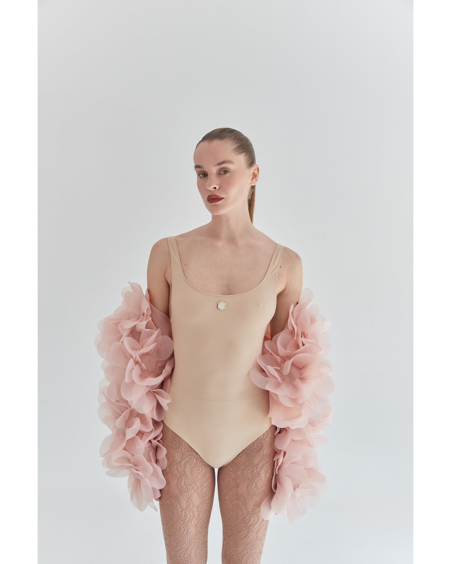 Peony Soft Bomber Jacket in blush nude PASKAL