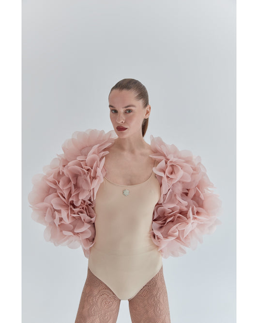 Peony Soft Bomber Jacket in blush nude PASKAL