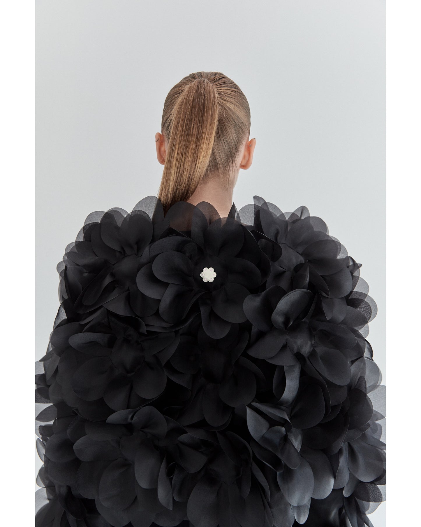 Peony Soft Bomber Jacket in charcoal black PASKAL