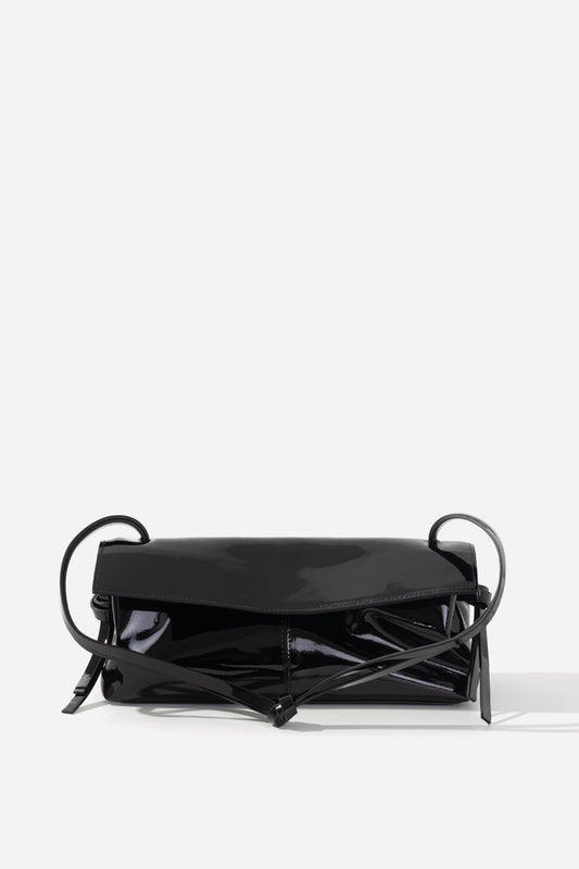 REBECCA BAGUETTE 29 black patent leather bag KACHOROVSKA front view 2