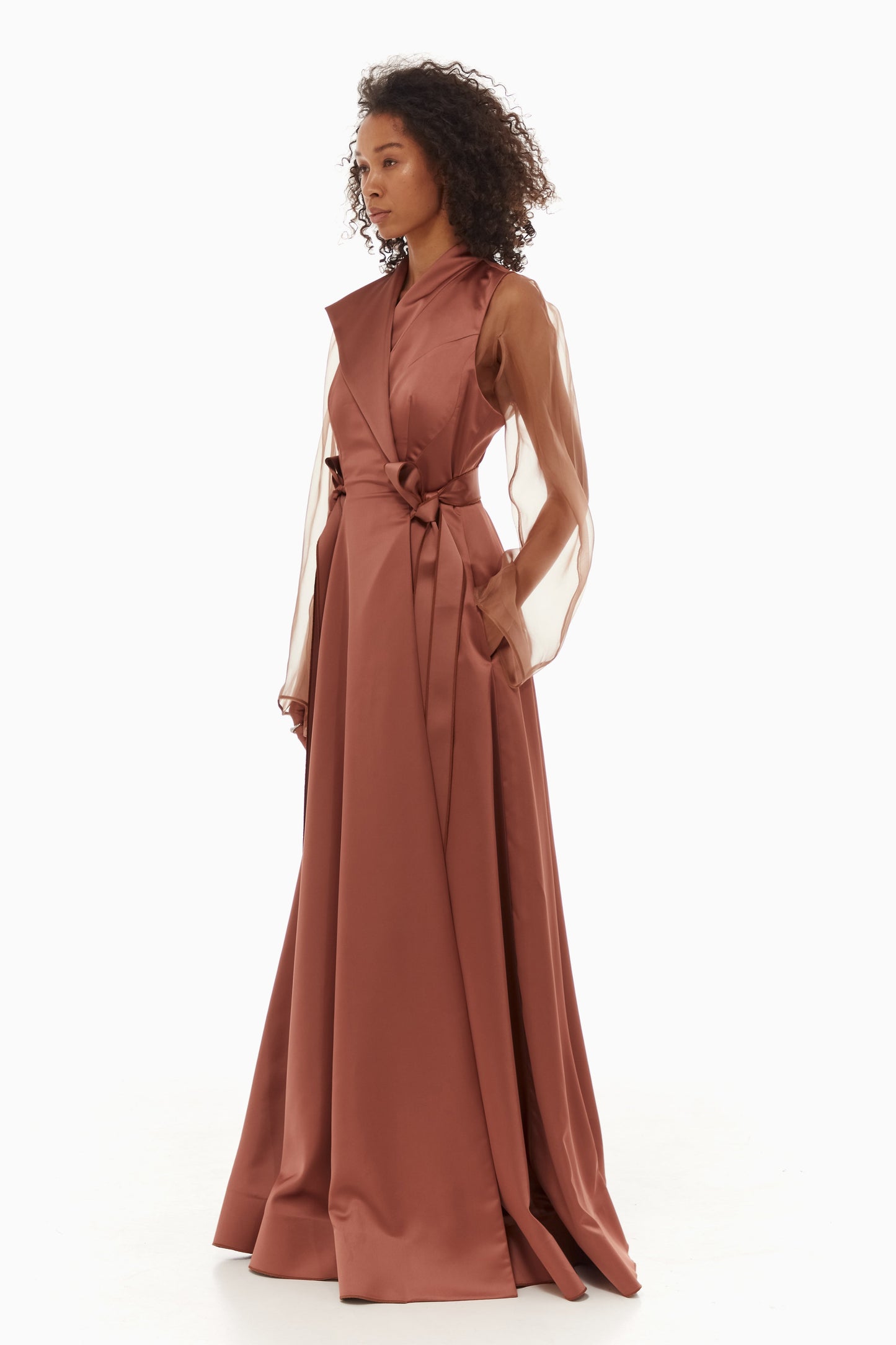 Satin maxi gown with bolero VALERY KOVALSKA