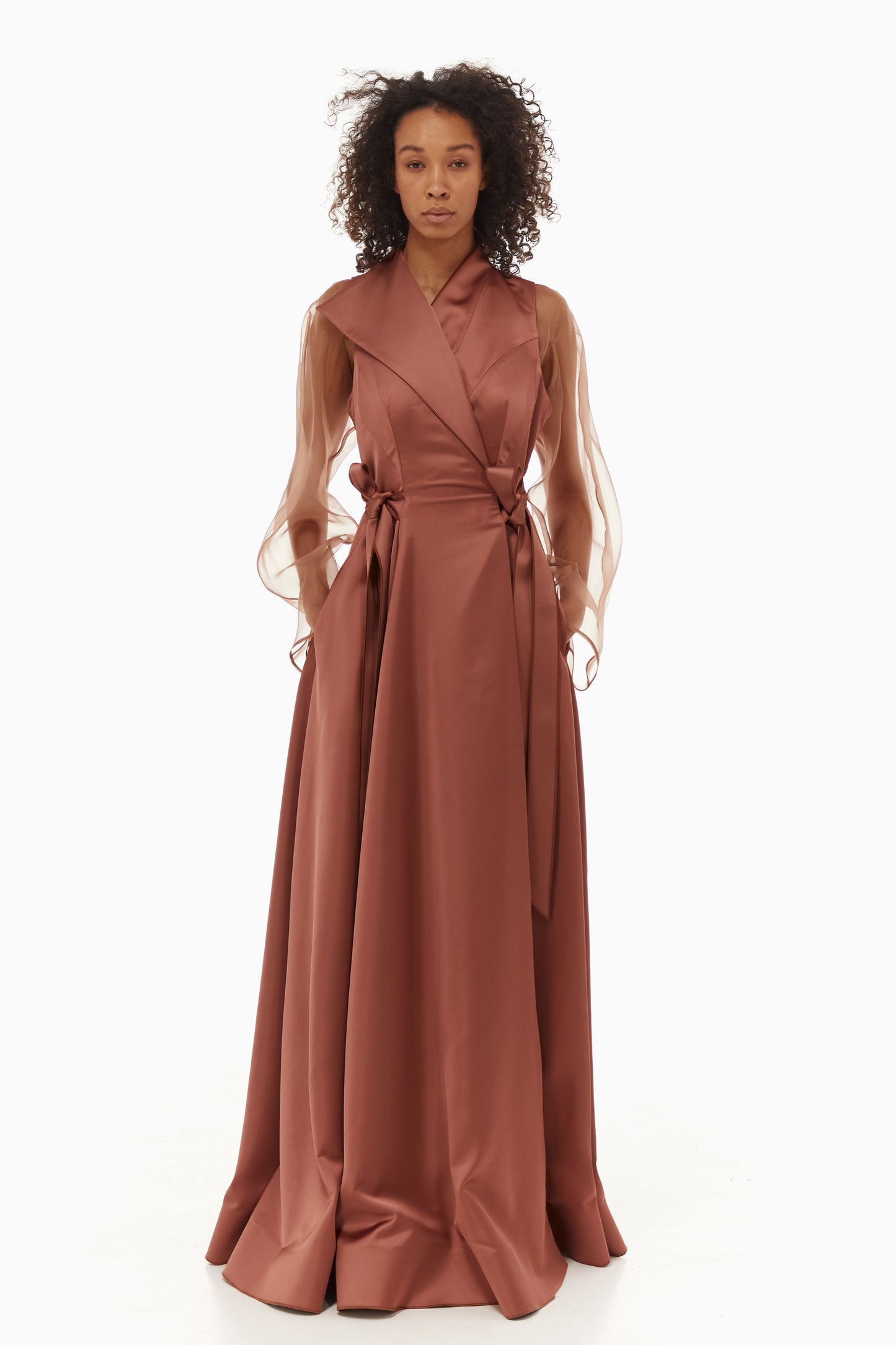 Satin maxi gown with bolero VALERY KOVALSKA