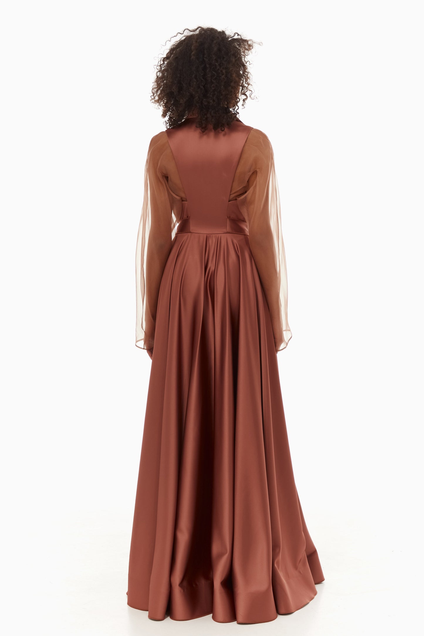 Satin maxi gown with bolero VALERY KOVALSKA