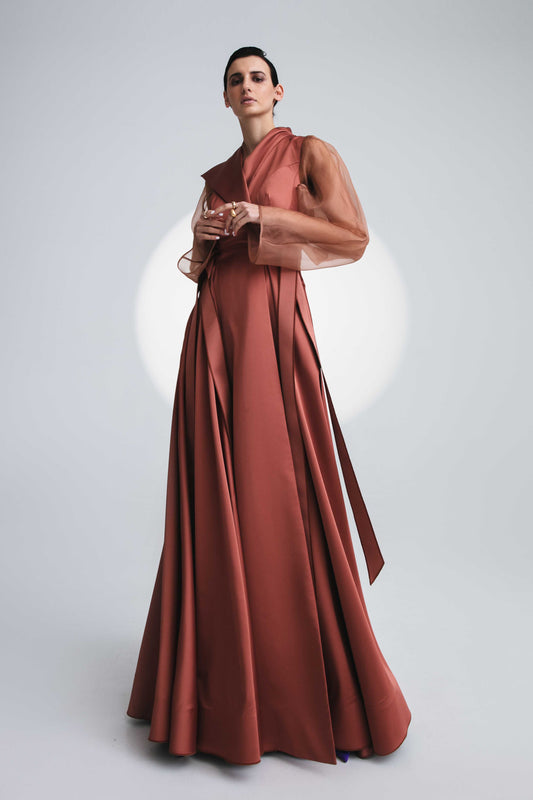 Satin maxi gown with bolero VALERY KOVALSKA