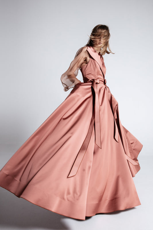 Satin maxi gown with bolero VALERY KOVALSKA