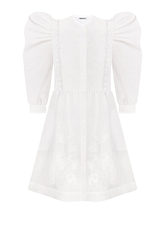 Family tree white mini dress FOBERINI