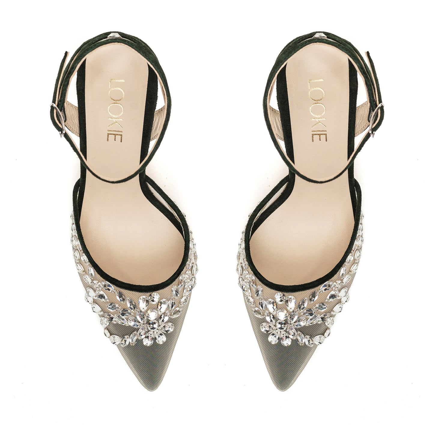 Silvia sandals with crystal embroidery LOOKIE ATELIER