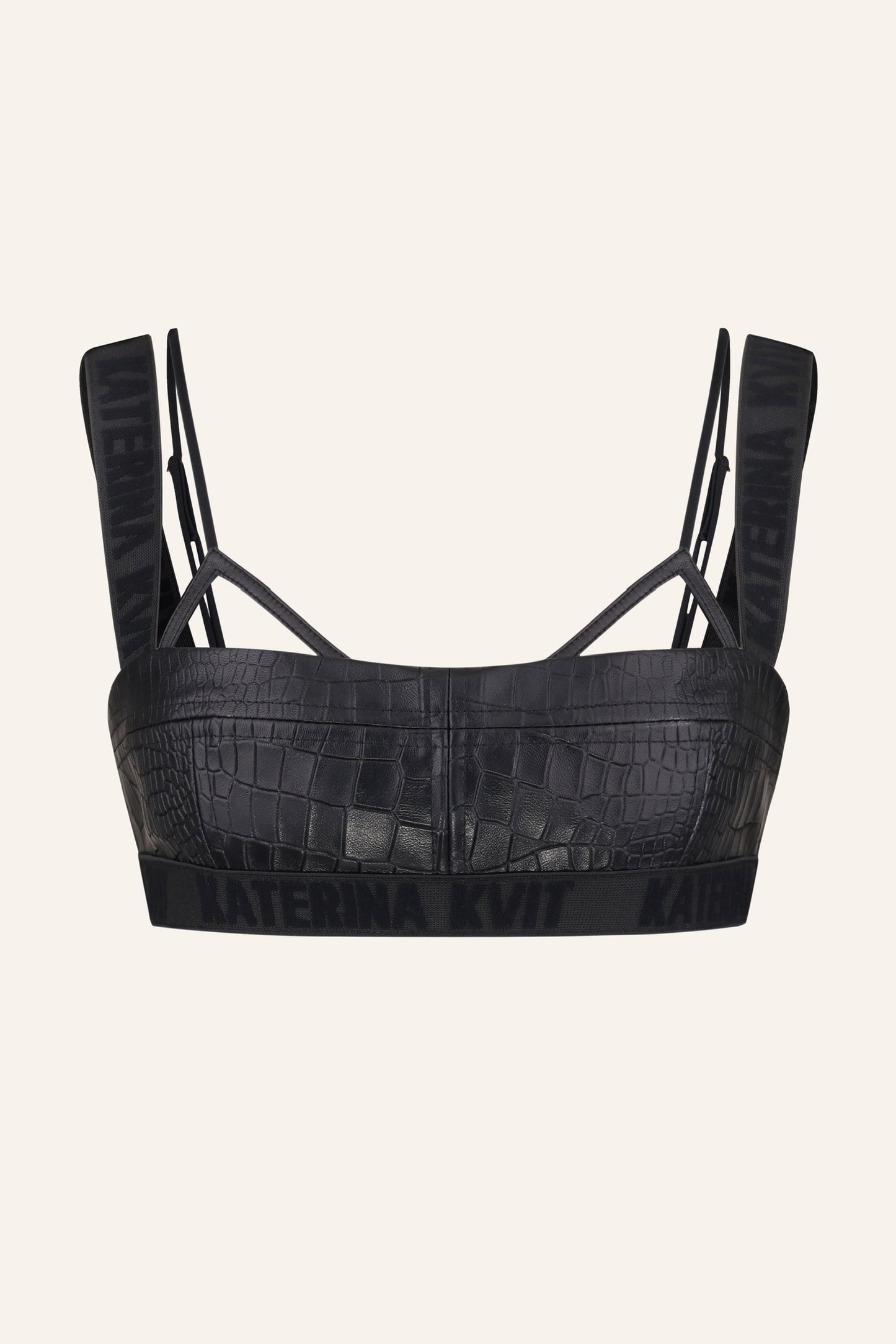 CROCO LEATHER TOP KATERINA KVIT