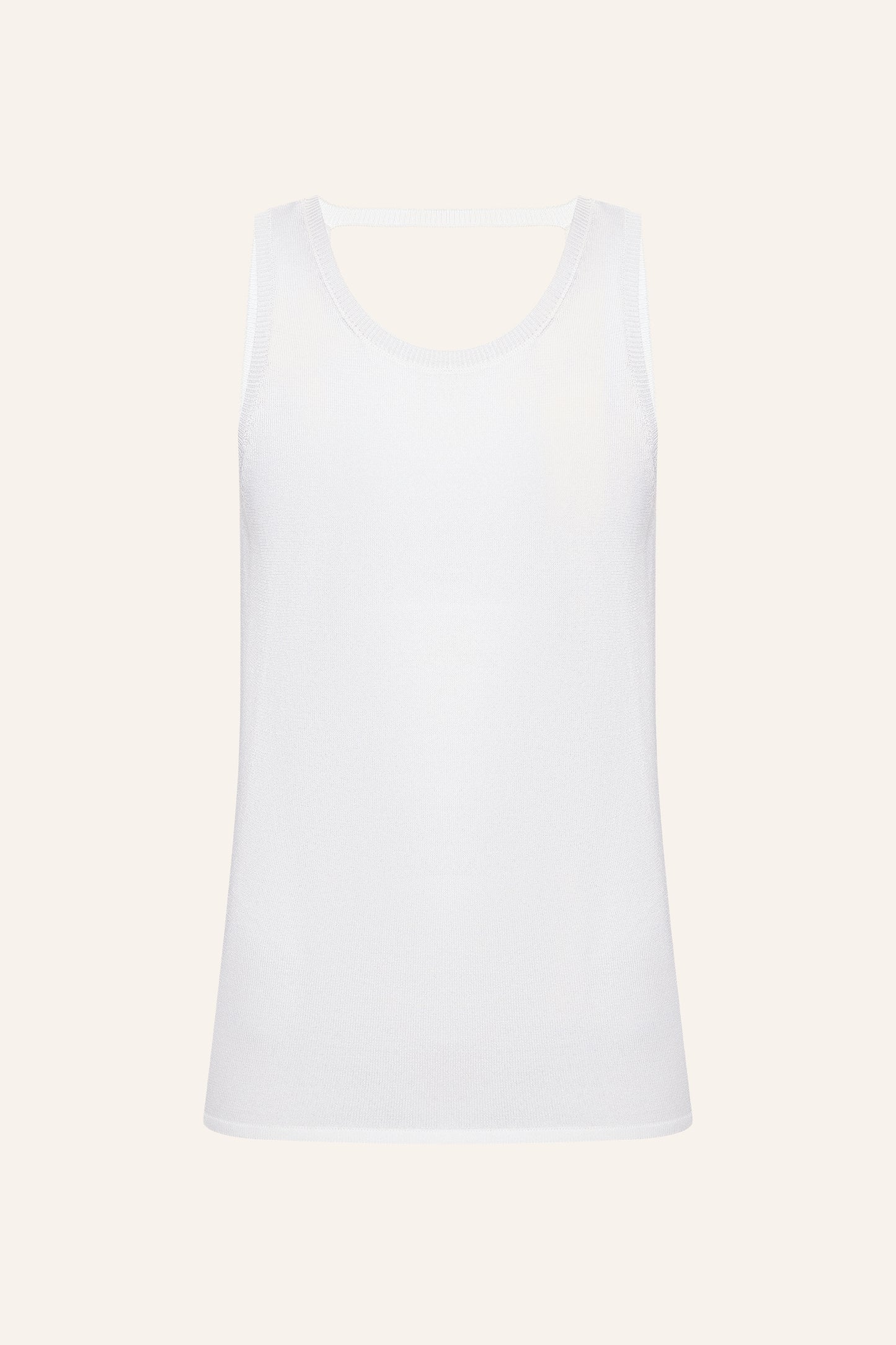 KNITTED TANK TOP WITH OPEN BACK KATERINA KVIT