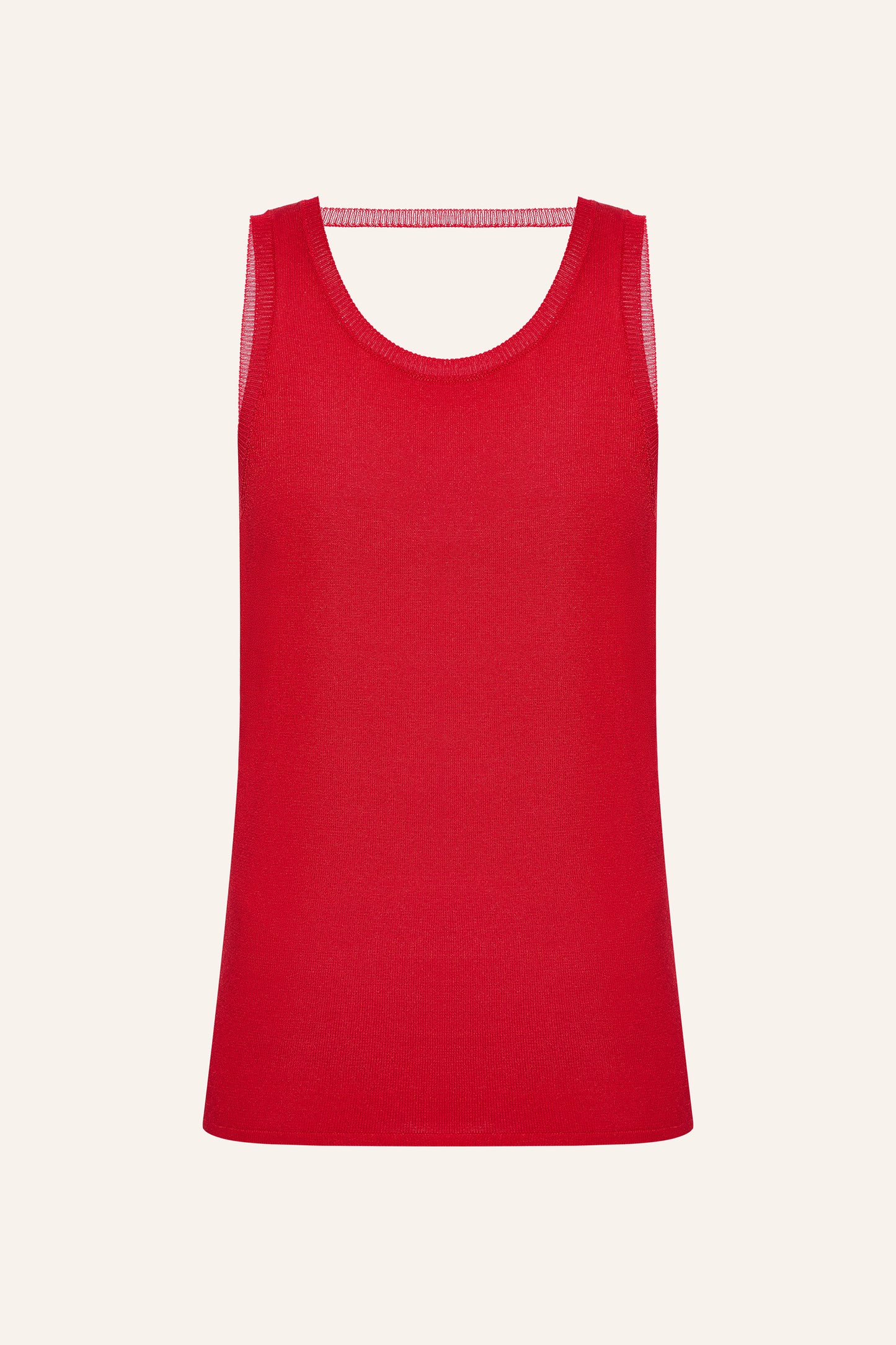 KNITTED TANK TOP WITH OPEN BACK KATERINA KVIT