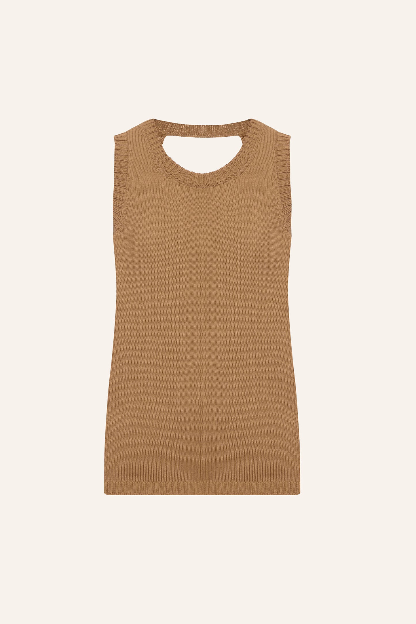 KNITTED TANK TOP WITH OPEN BACK KATERINA KVIT