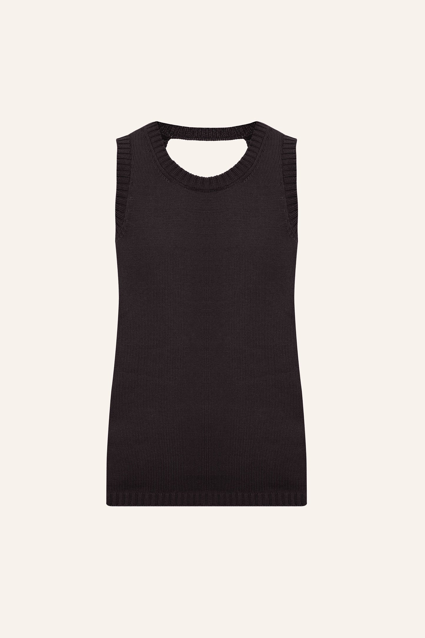 KNITTED TANK TOP WITH OPEN BACK KATERINA KVIT