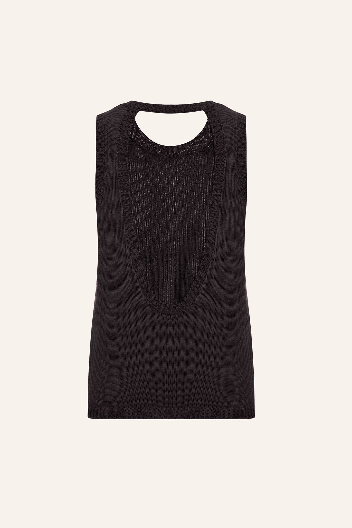 KNITTED TANK TOP WITH OPEN BACK KATERINA KVIT