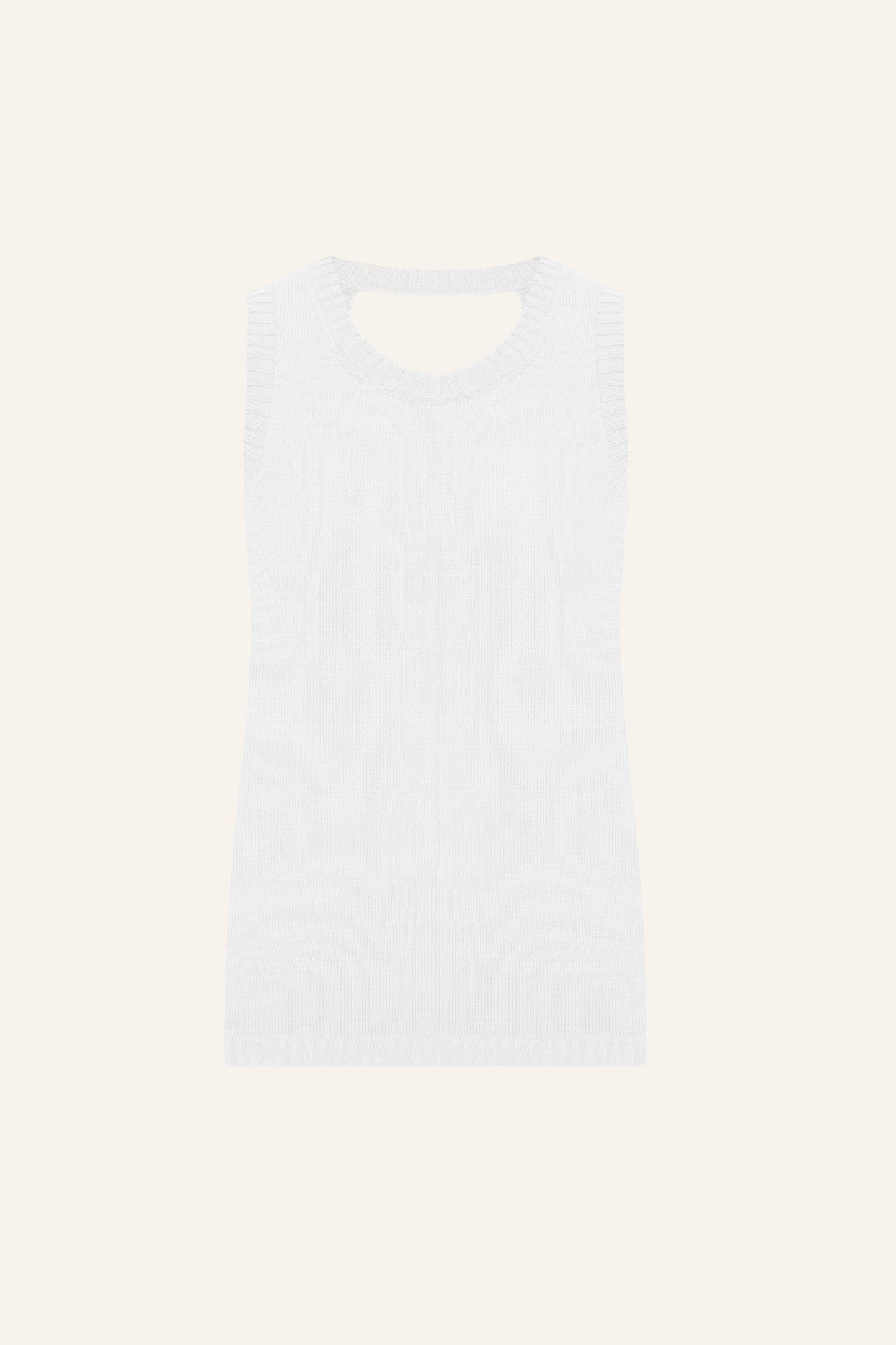 KNITTED TANK TOP WITH OPEN BACK KATERINA KVIT