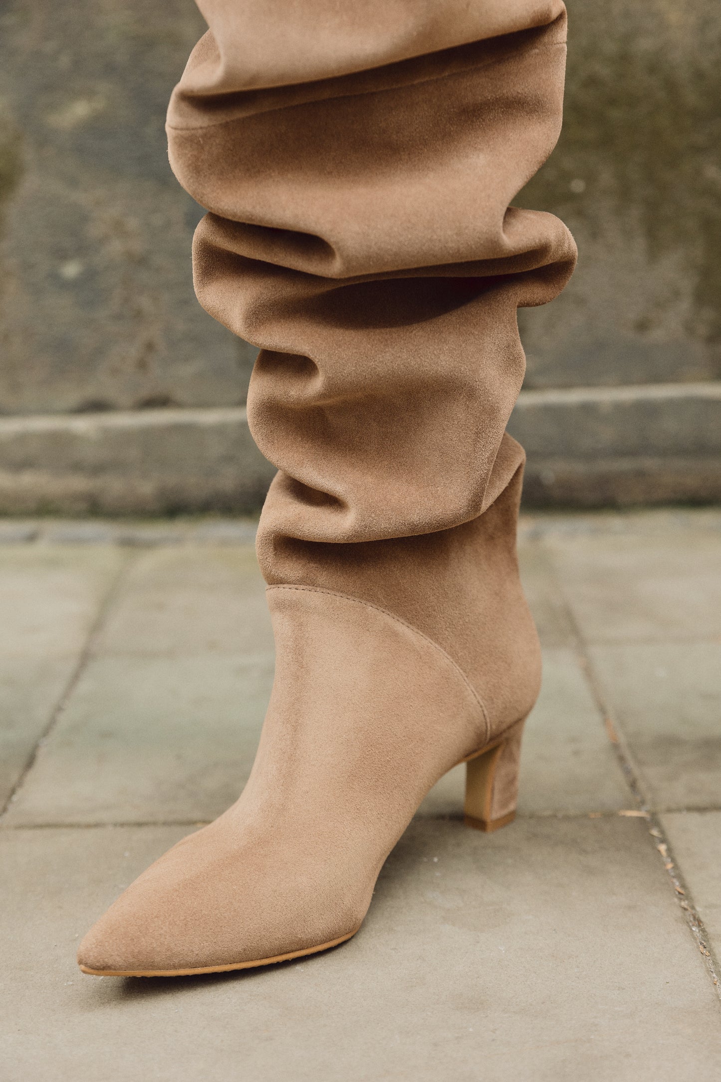 Tracy Long mokko suede thigh-high boots LOOKIE ATELIER