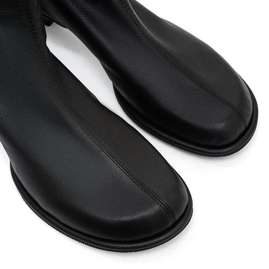 Valerie black leather sock boots LOOKIE ATELIER