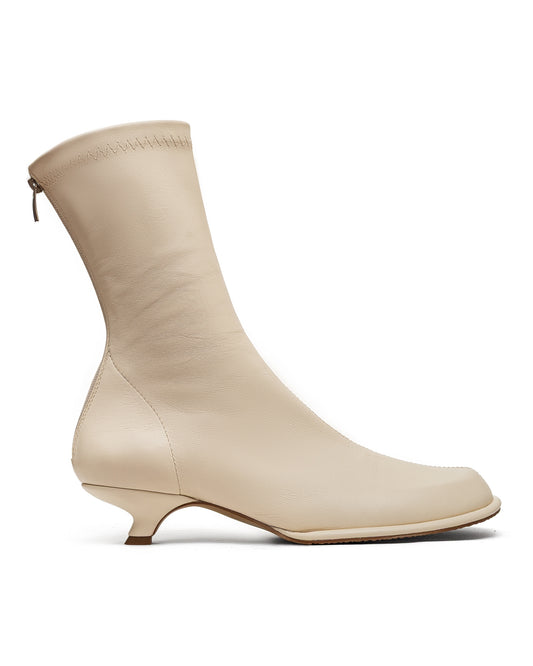 Valerie milky leather sock boots LOOKIE ATELIER