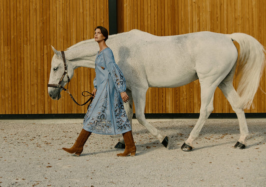Flying Home midi Dress in Blue My Sleeping Gypsy