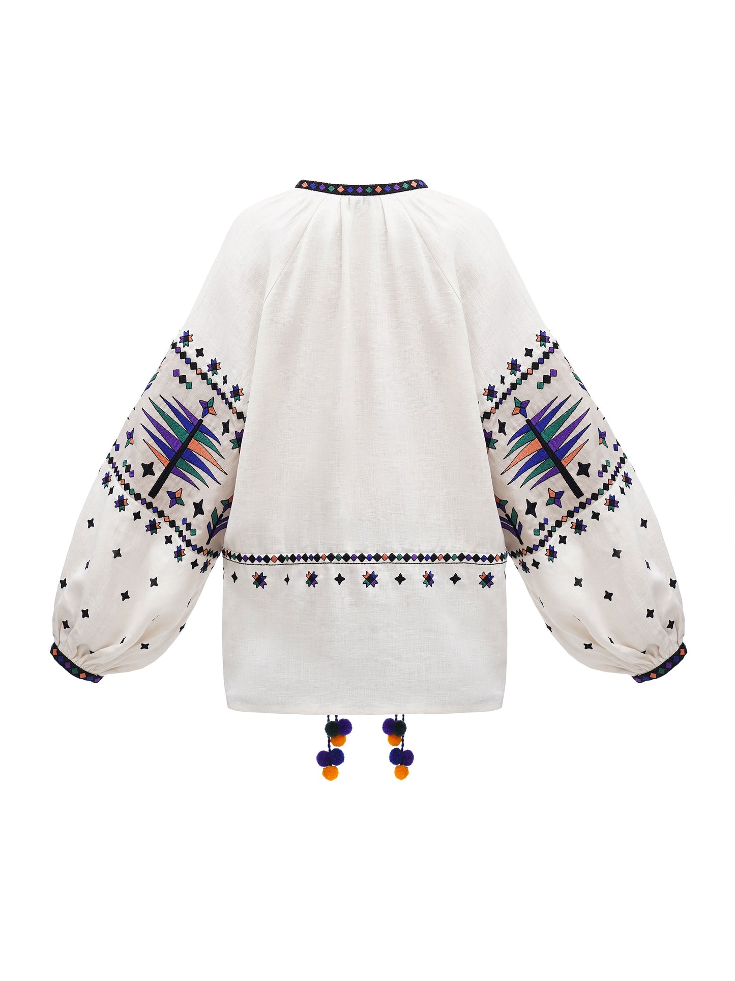 Women's embroidered shirt with geometric embroidery Melanka ETNODIM