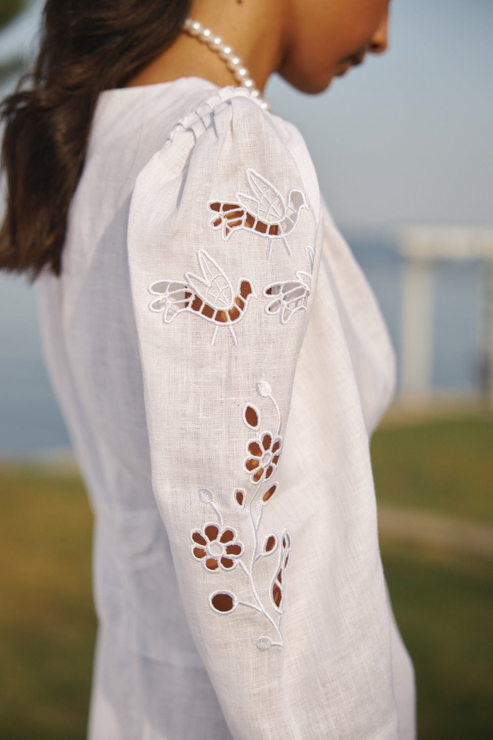 "Tree of love" white midi dress FOBERINI