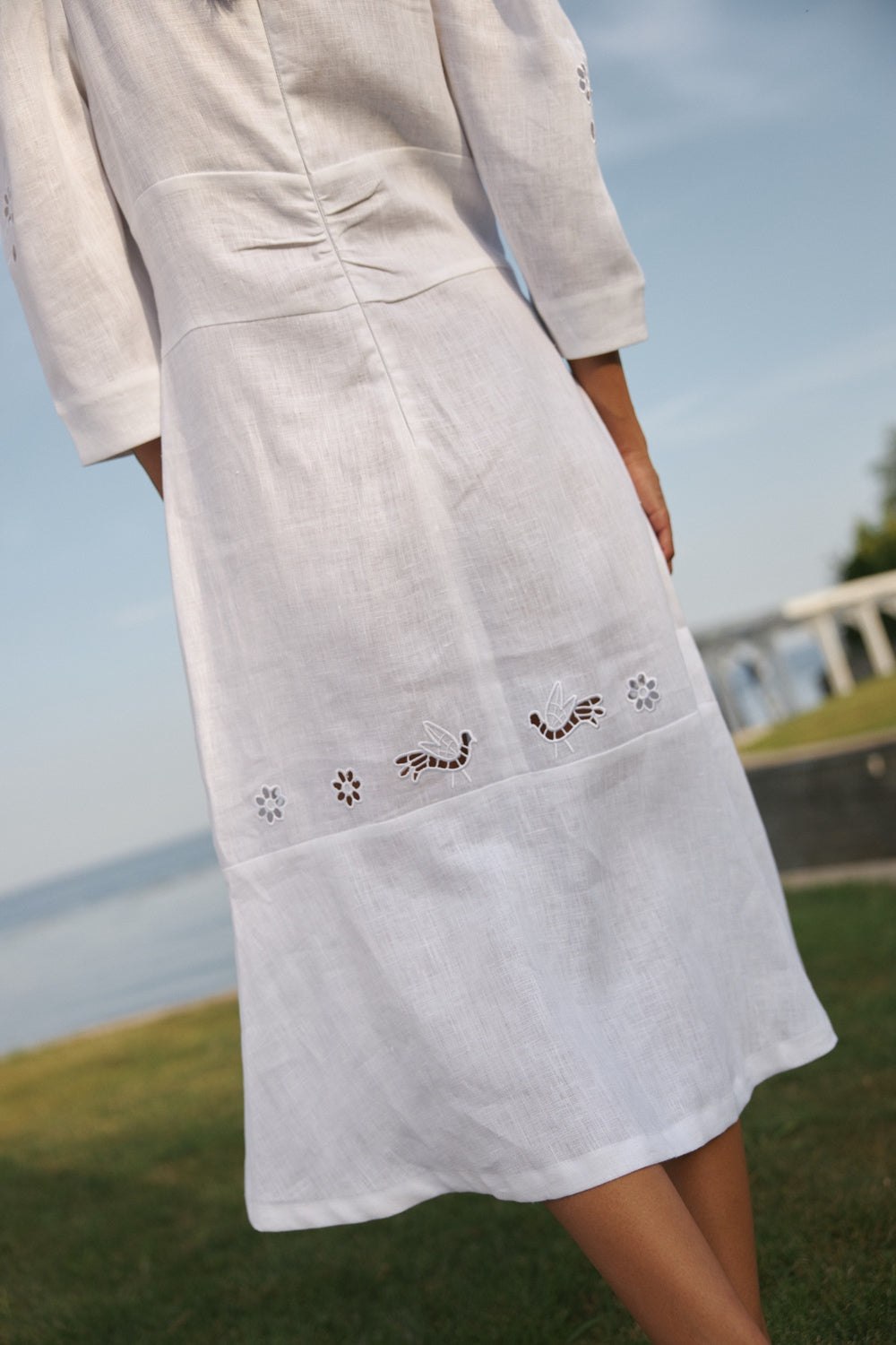 "Tree of love" white midi dress FOBERINI