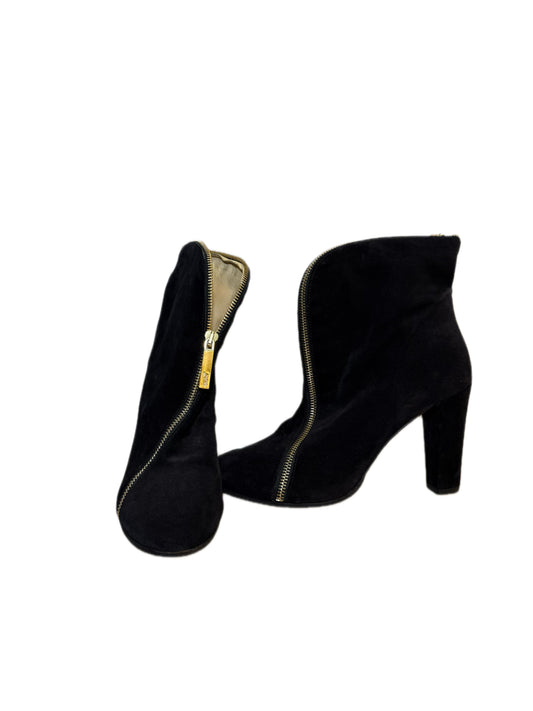 Black Suede Ankle Boots with Gold Zipper JEAN PAUL GAULTIER (Pre-Owned)