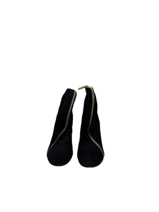 Black Suede Ankle Boots with Gold Zipper JEAN PAUL GAULTIER (Pre-Owned)