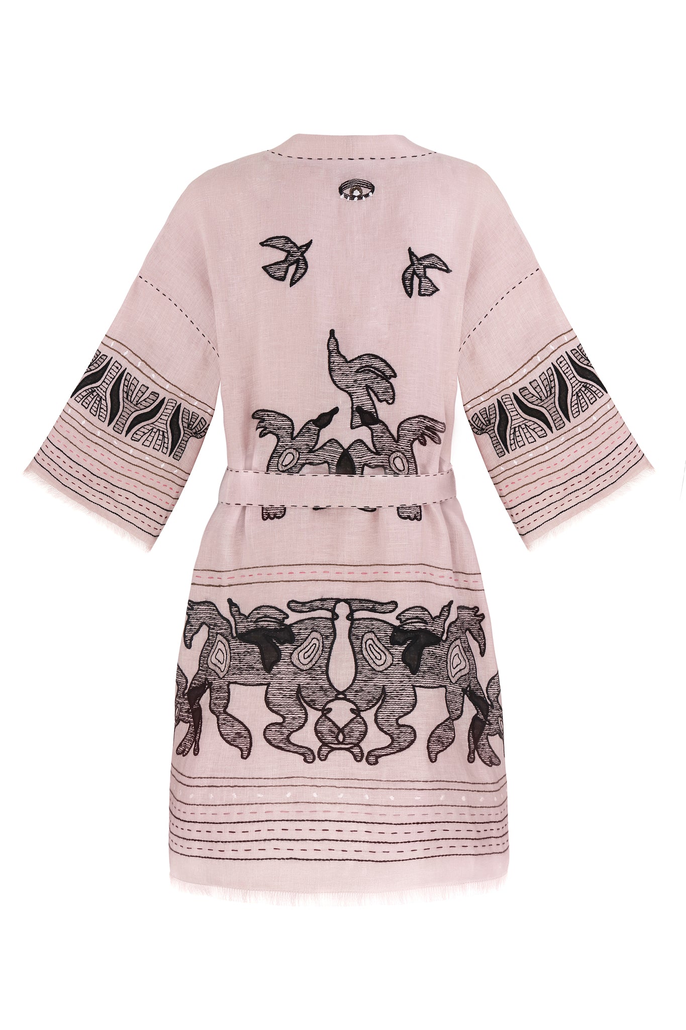 Animal realm short Kimono in Powder Pink My Sleeping Gypsy