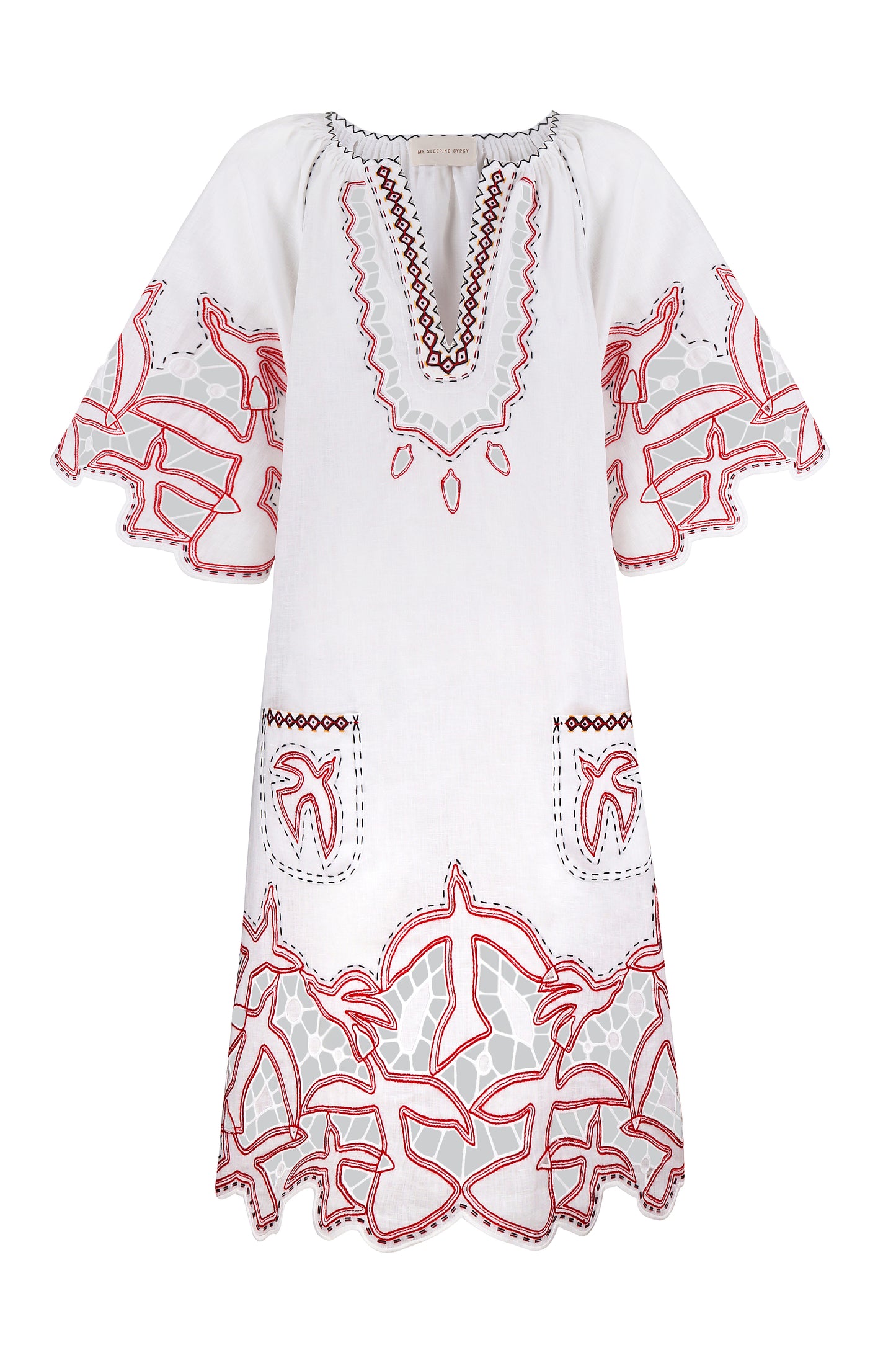 Flying Home short Dress in White My Sleeping Gypsy
