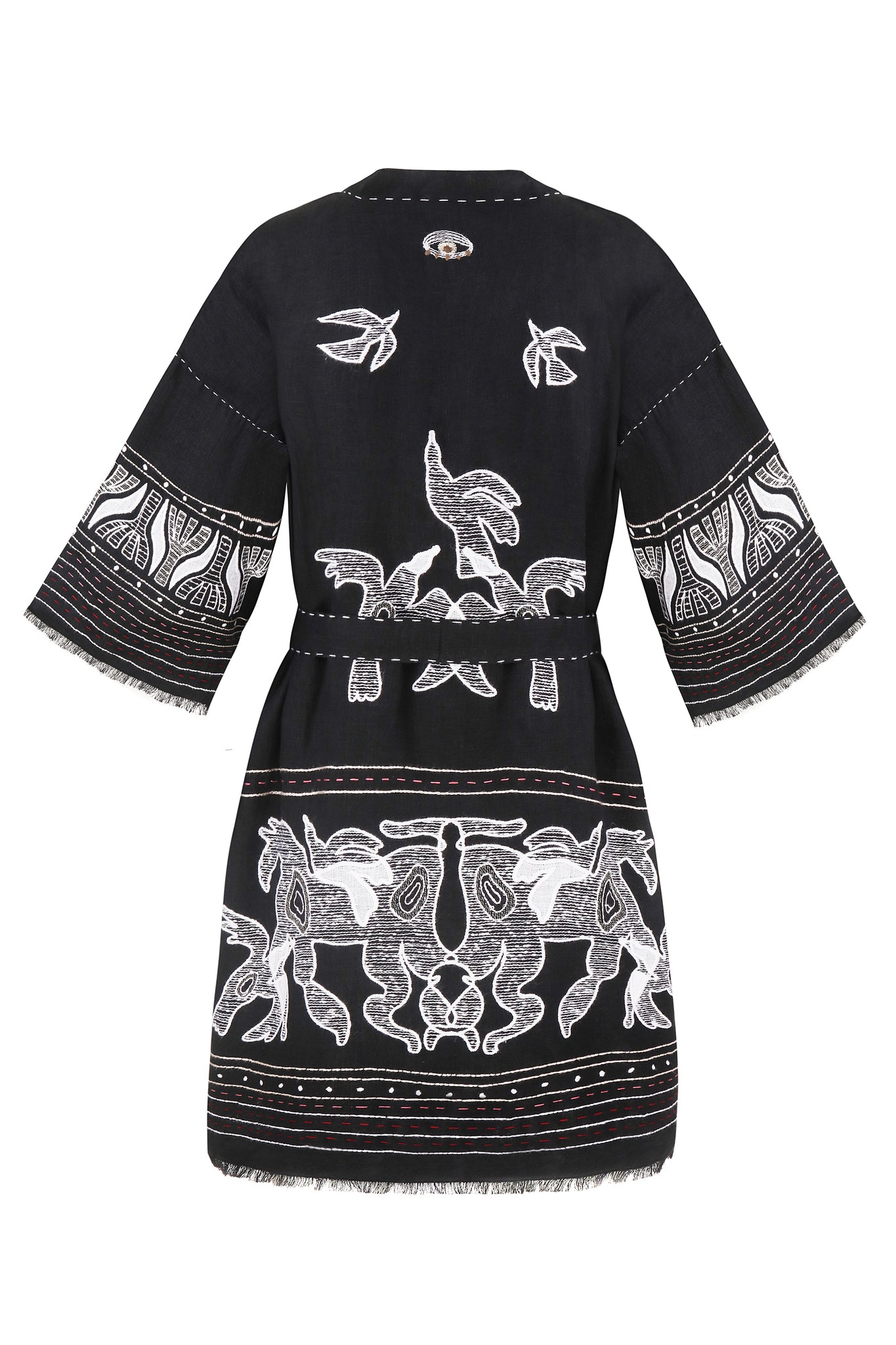 Animal realm short Kimono in Black My Sleeping Gypsy