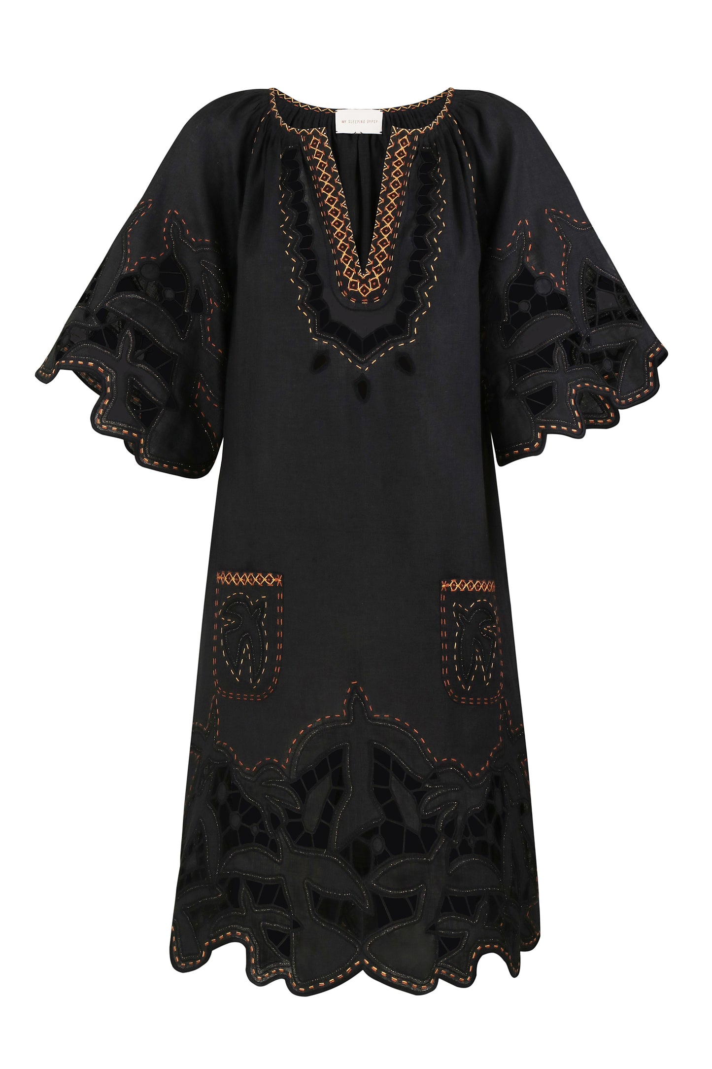 Flying Home short Dress in Black My Sleeping Gypsy