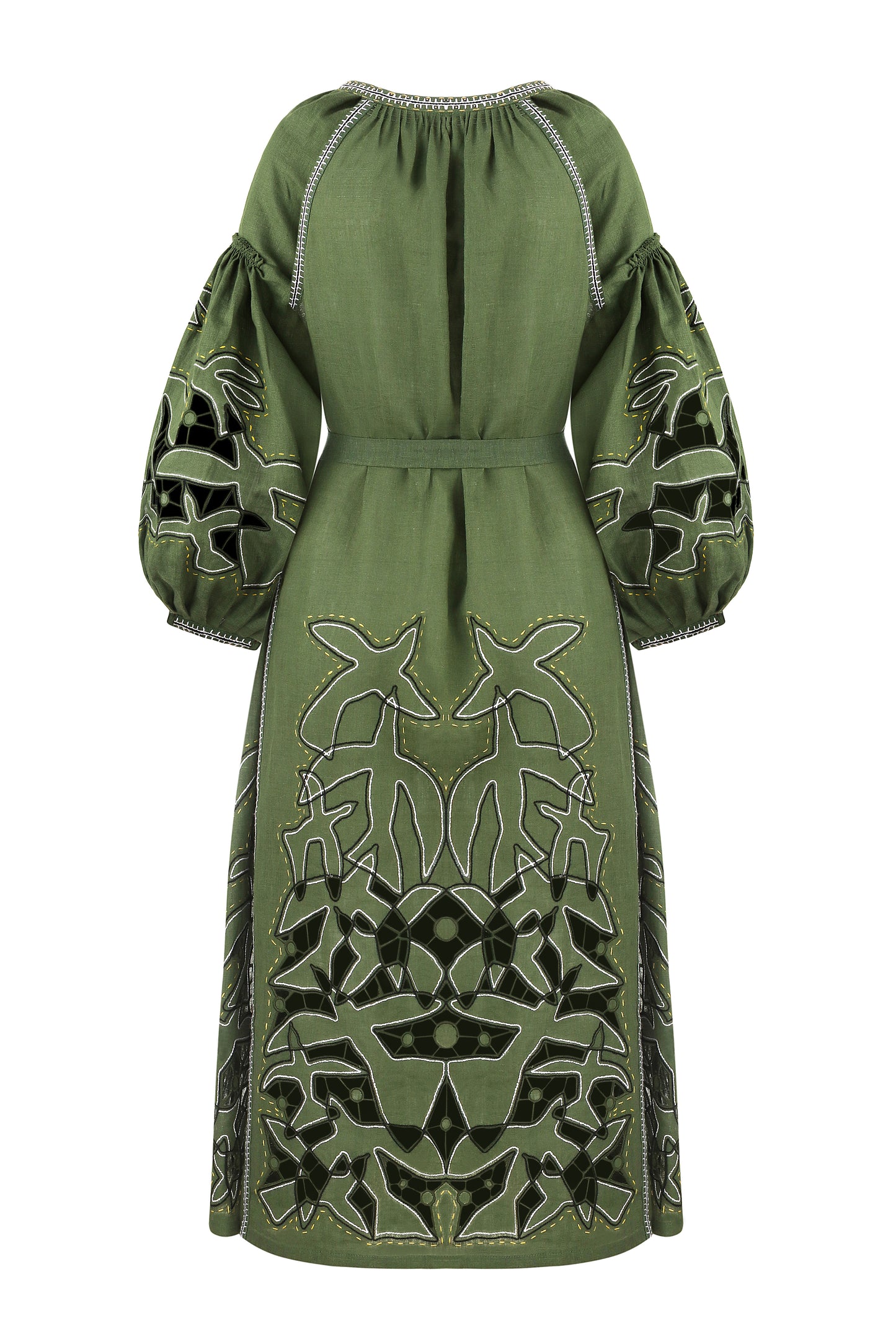 Flying Home midi Dress in Green My Sleeping Gypsy